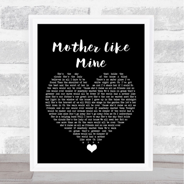 The Band Perry Mother Like Mine Black Heart Song Lyric Print