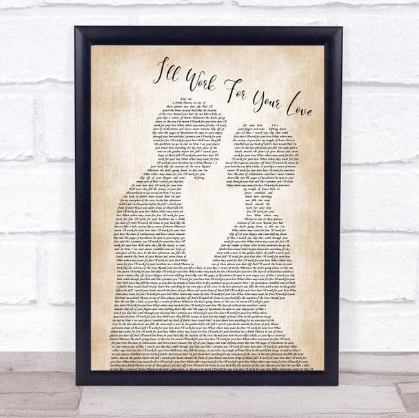 Bruce Springsteen I'll Work For Your Love Man Lady Bride Groom Song Lyric Music Wall Art Print