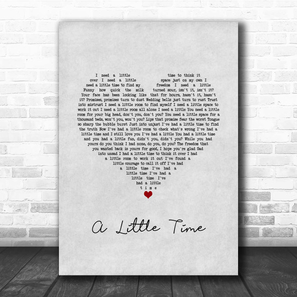 The Beautiful South A Little Time Grey Heart Song Lyric Print