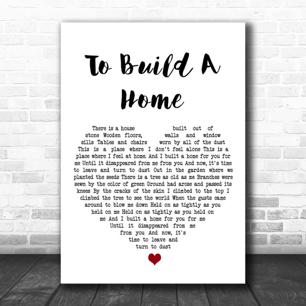 The Cinematic Orchestra To Build A Home White Heart Song Lyric Print