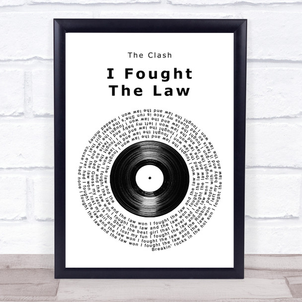The Clash I Fought The Law Vinyl Record Song Lyric Print