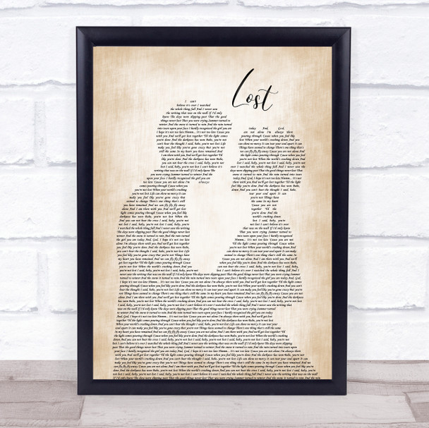 Michael Buble Lost Song Lyric Man Lady Bride Groom Wedding Music Wall Art Print