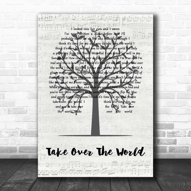 The Courteeners Take Over The World Music Script Tree Song Lyric Print