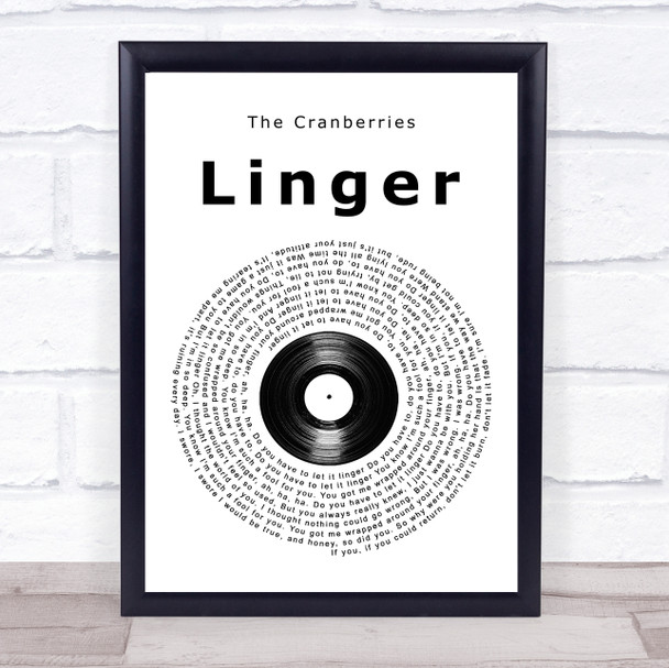 The Cranberries Linger Vinyl Record Song Lyric Print