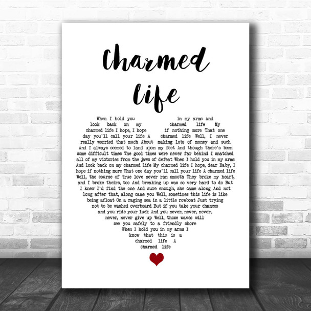 The Divine Comedy Charmed Life White Heart Song Lyric Print