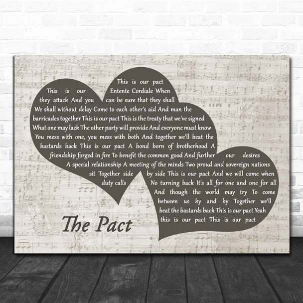 The Divine Comedy The Pact Landscape Music Script Two Hearts Song Lyric Print