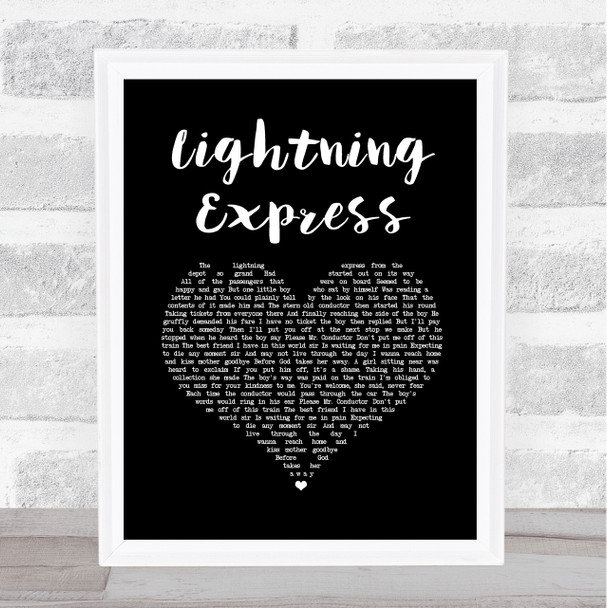 The Everly Brothers Lightning Express Black Heart Song Lyric Print