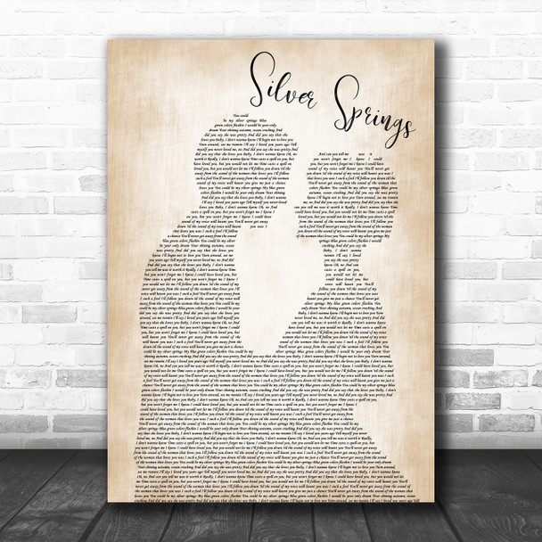 Fleetwood Mac Silver Springs Man Lady Bride Groom Wedding Song Lyric Music Wall Art Print
