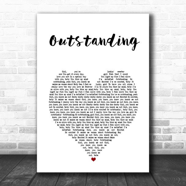 The Gap Band Outstanding White Heart Song Lyric Print