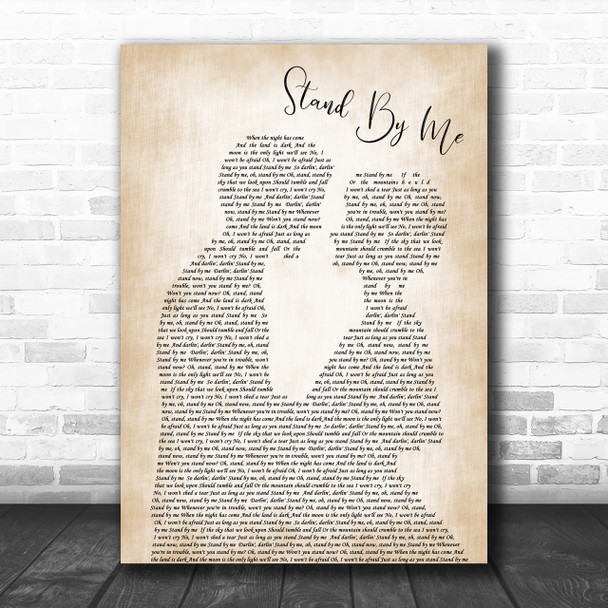 Ben E King Stand By Me Song Lyric Man Lady Bride Groom Wedding Music Wall Art Print