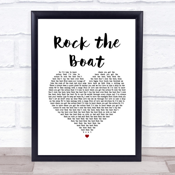 The Hues Corporation Rock the Boat White Heart Song Lyric Print