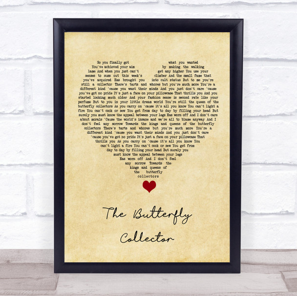 The Jam The Butterfly Collector Vintage Heart Song Lyric Print