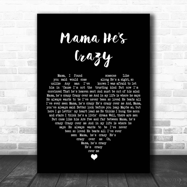 The Judds Mama He's Crazy Black Heart Song Lyric Print