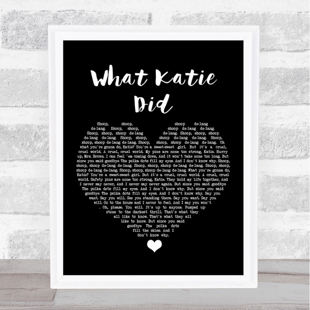 The Libertines What Katie Did Black Heart Song Lyric Print