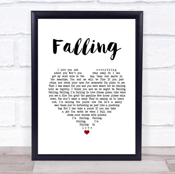 The Lumineers Falling White Heart Song Lyric Print