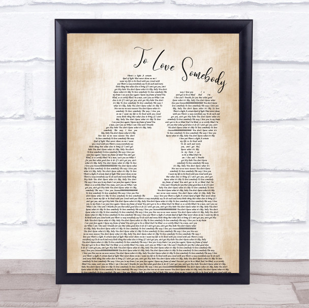 Bee Gees To Love Somebody Man Lady Bride Groom Wedding Song Lyric Music Wall Art Print