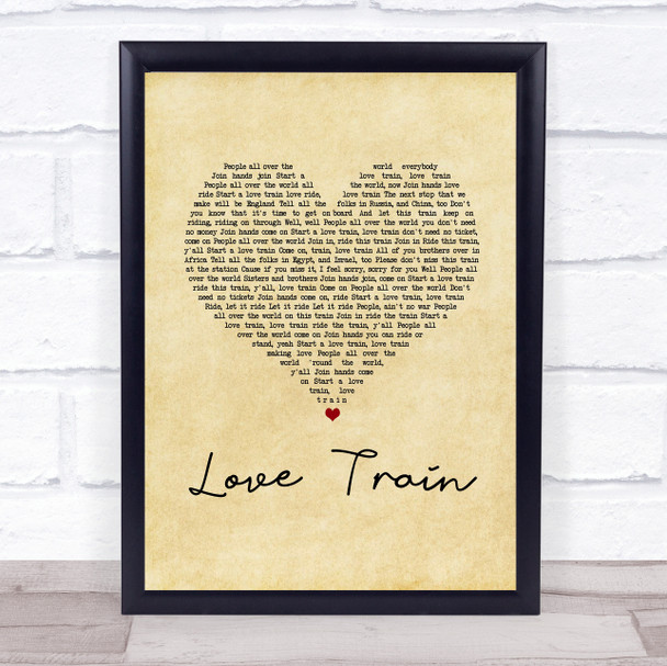 The O'Jays Love Train Vintage Heart Song Lyric Print