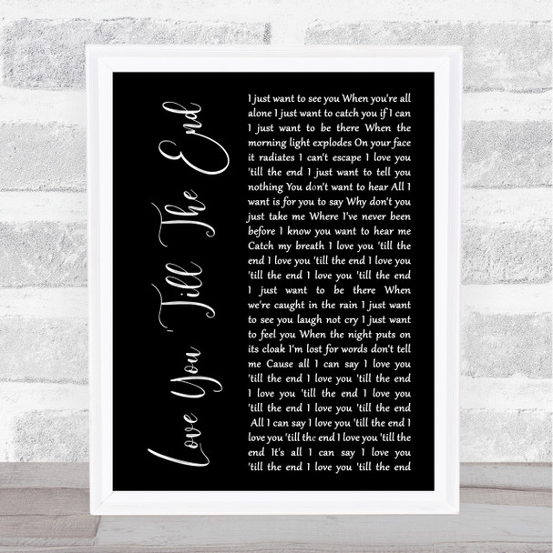 The Pogues Love You 'Till The End Black Script Song Lyric Print