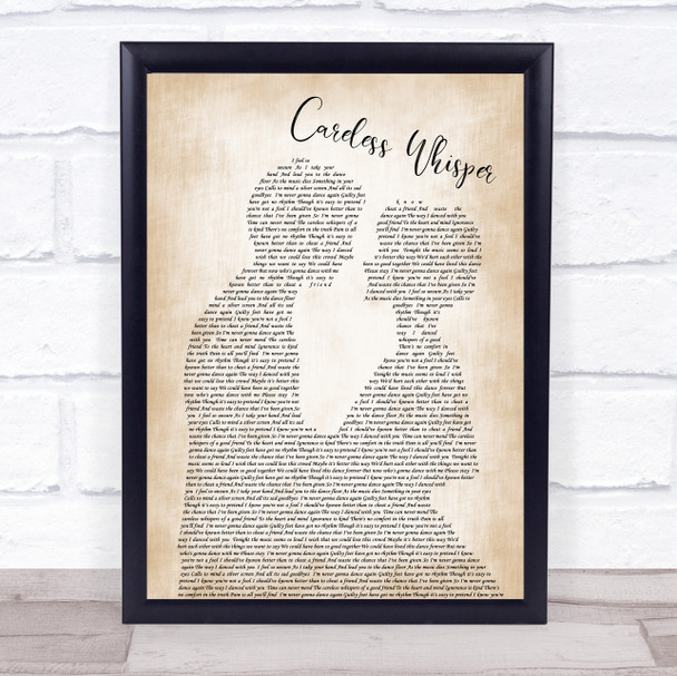 George Michael Careless Whisper Man Lady Bride Groom Wedding Song Lyric Music Wall Art Print