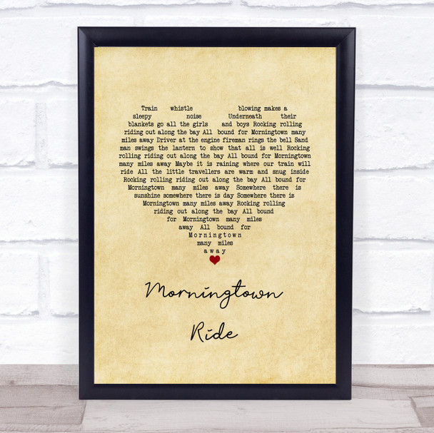 The Seekers Morningtown Ride Vintage Heart Song Lyric Print