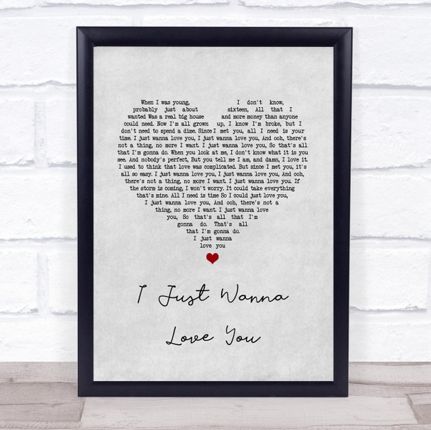 The Shires I Just Wanna Love You Grey Heart Song Lyric Print