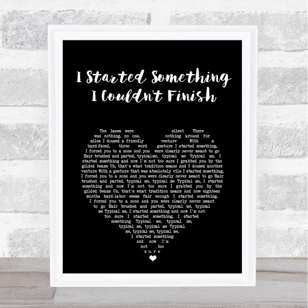 The Smiths I Started Something I Couldn't Finish Black Heart Song Lyric Print