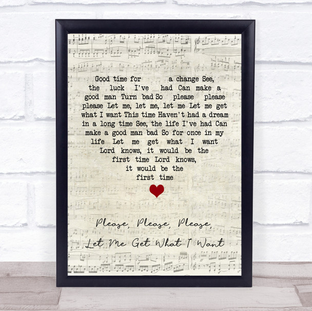 The Smiths Please, Please, Please, Let Me Get What I Want Script Heart Song Lyric Print