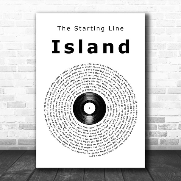 The Starting Line Island Vinyl Record Song Lyric Print