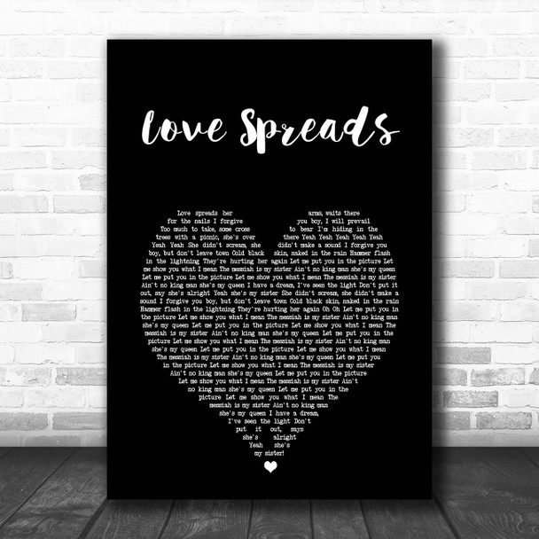 The Stone Roses Love Spreads Black Heart Song Lyric Print