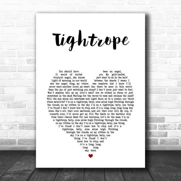 The Stone Roses Tightrope White Heart Song Lyric Print