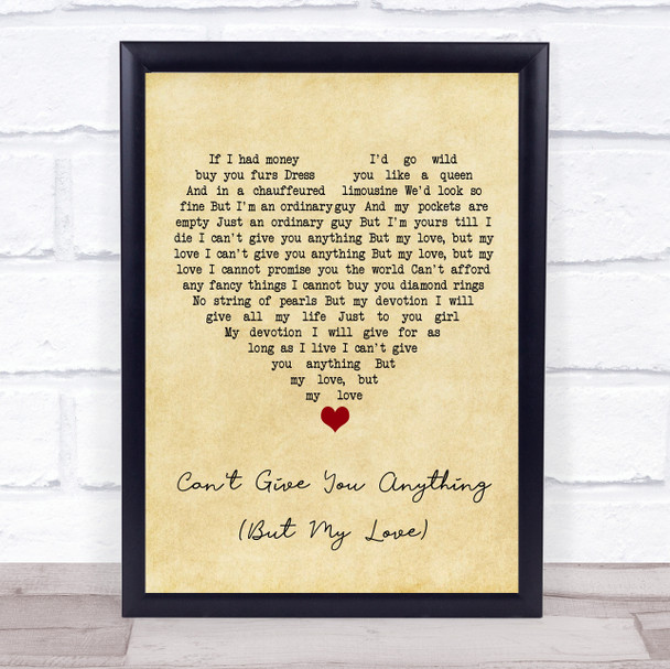 The Stylistics Can't Give You Anything (But My Love) Vintage Heart Song Lyric Print