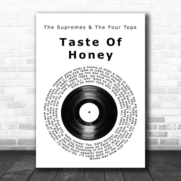 The Supremes & The Four Tops Taste Of Honey Vinyl Record Song Lyric Print