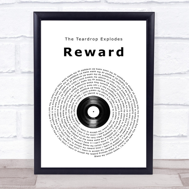 The Teardrop Explodes Reward Vinyl Record Song Lyric Print