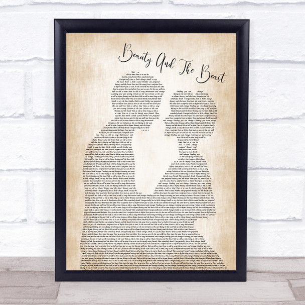 Angela Lansbury Beauty And The Beast Man Lady Bride Groom Song Lyric Music Wall Art Print