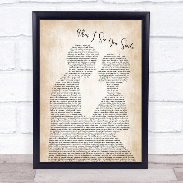 Bad English When I See You Smile Song Lyric Man Lady Bride Groom Wedding Music Wall Art Print