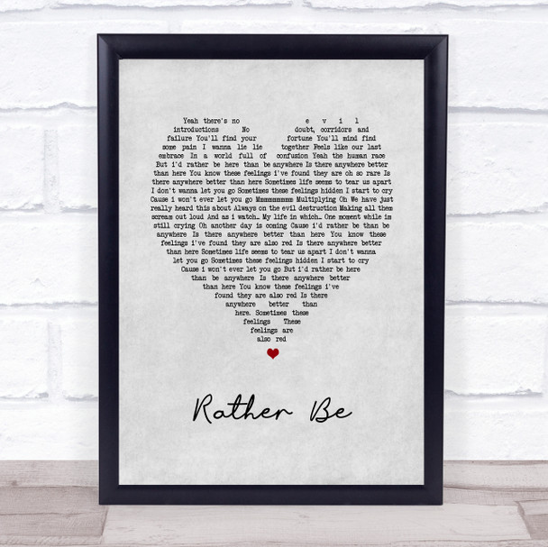 The Verve Rather Be Grey Heart Song Lyric Print