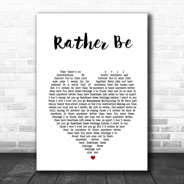 The Verve Rather Be White Heart Song Lyric Print