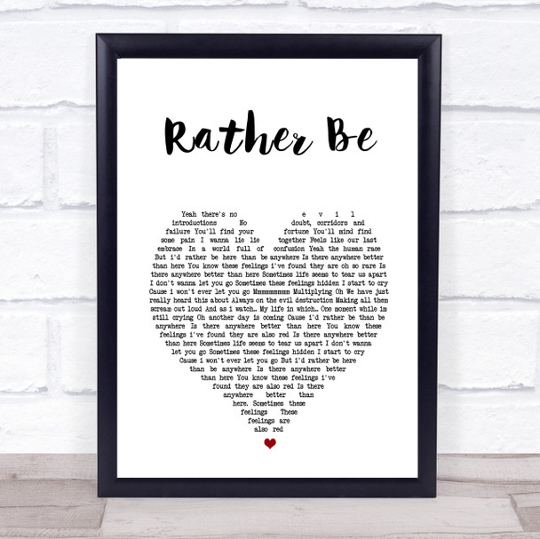 The Verve Rather Be White Heart Song Lyric Print