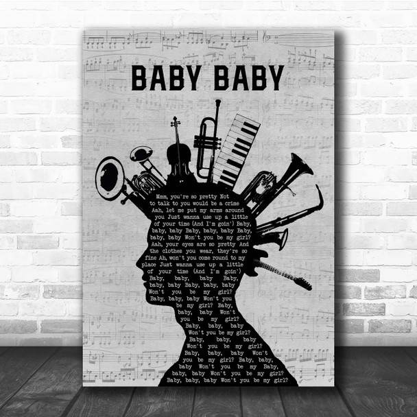 The Vibrators Baby Baby Musical Instrument Mohawk Song Lyric Print