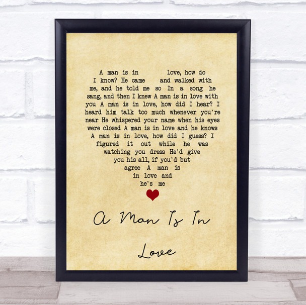 The Waterboys A Man Is in Love Vintage Heart Song Lyric Print