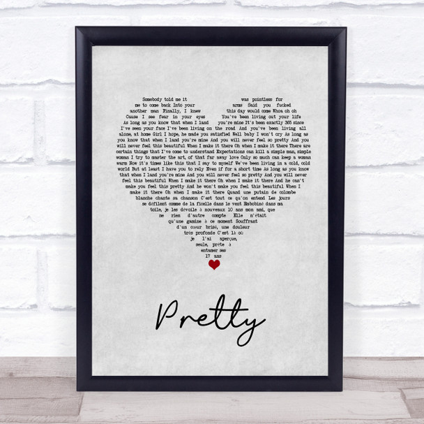 The Weeknd Pretty Grey Heart Song Lyric Print