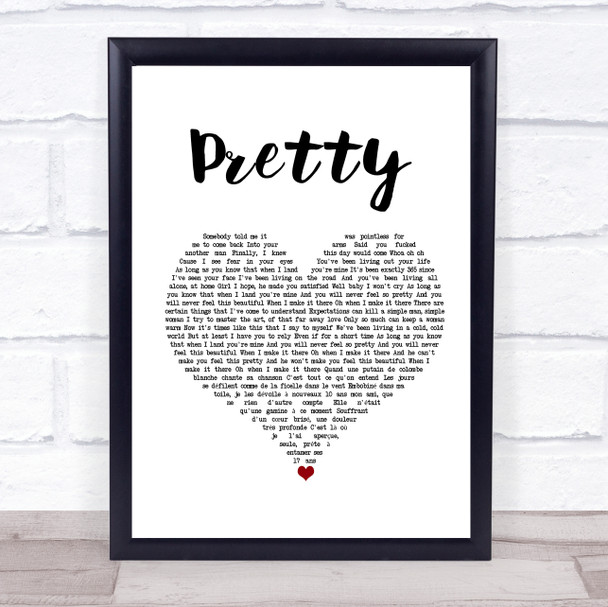 The Weeknd Pretty White Heart Song Lyric Print