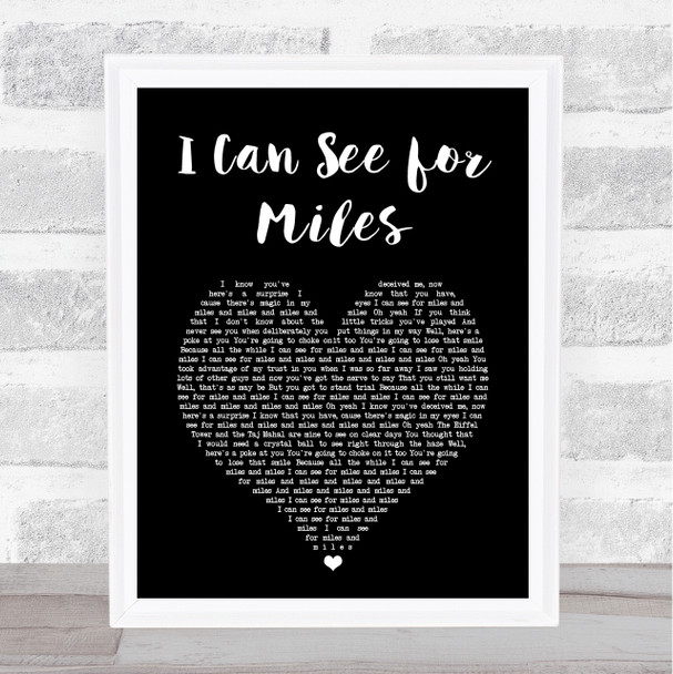 The Who I Can See for Miles Black Heart Song Lyric Print