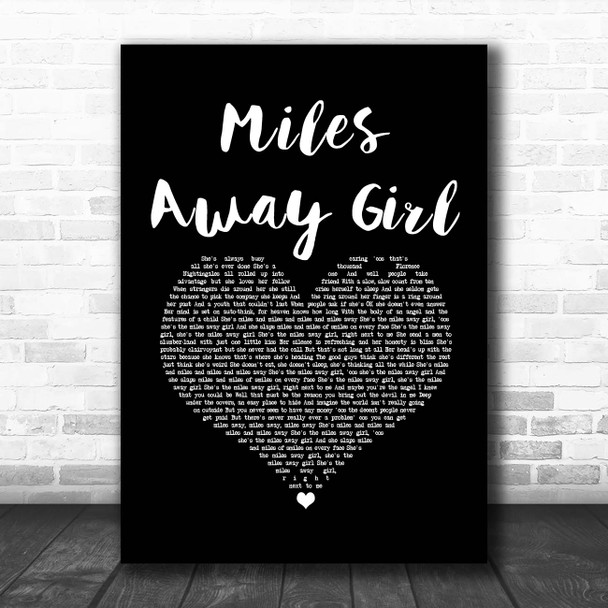 The Wildhearts Miles Away Girl Black Heart Song Lyric Print