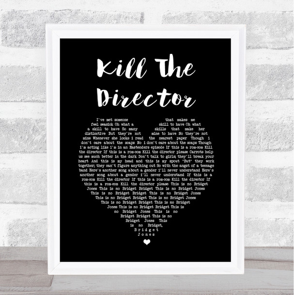 The Wombats Kill The Director Black Heart Song Lyric Print