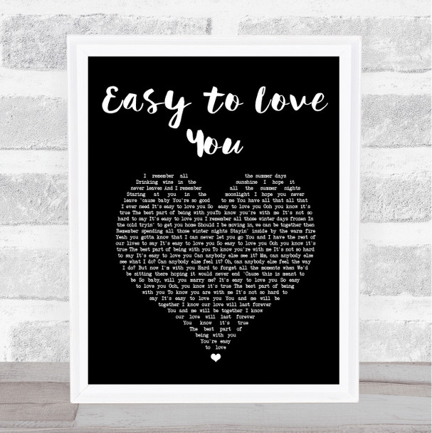 Theory of a Deadman Easy to Love You Black Heart Song Lyric Print