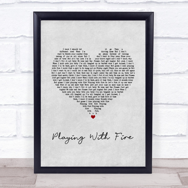 Thomas Rhett Playing With Fire Grey Heart Song Lyric Print