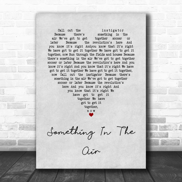 Thunderclap Newman Something In The Air Grey Heart Song Lyric Print