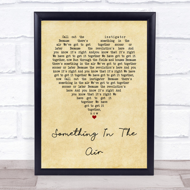 Thunderclap Newman Something In The Air Vintage Heart Song Lyric Print