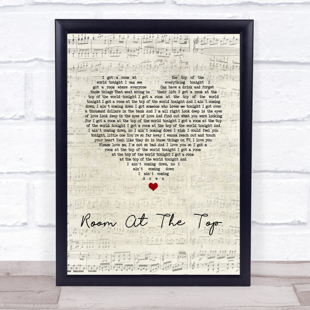 Tom Petty And The Heartbreakers Room At The Top Script Heart Song Lyric Print